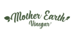 A glass bottle of Mother Earth Vinegar with a green label and a cork stopper.